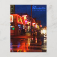 Luzes em Broadways Nashville Tennessee - cartão