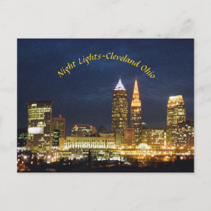 Luzes Noturnas Curva Cleveland Ohio Cartão Postal