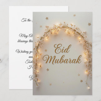 Luzes personalizadas de Eid mubarak Cartão de Boas