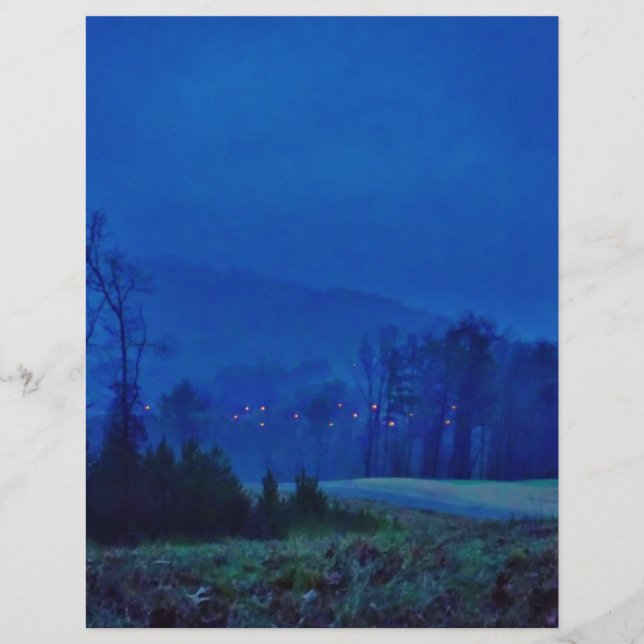 Luzes Piscando na Névoa Azul da Montanha (Frente)