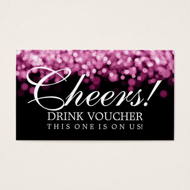 Luzes Rosa Voucher Bebidas Elegantes (Frente)