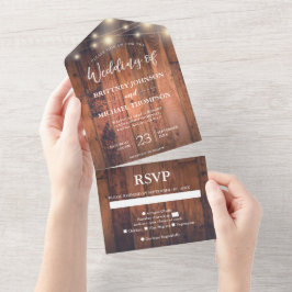 Luzes Rustic Wood String Casadas Em Um Invit