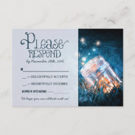 Luzes rústicas azuis Mason jar Wedd RSVP