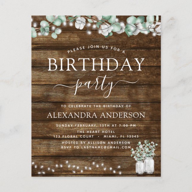 Luzes Rústicas de Casamento de Eucalipto Econômica (Frente)