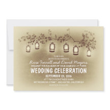 Luzes Rústicas do Jardim - Convite para Casamento 