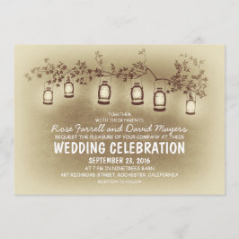 Luzes Rústicas do Jardim - Convite para Casamento