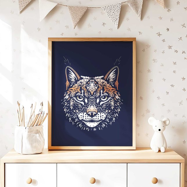 Lynx | Forest Animal Lynx Wall Impressão (Woodland Lynx Nursery Wall Art Poster Print by TinkPrints. )