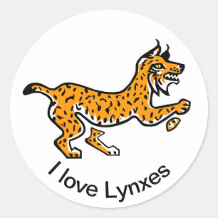 Lynx ibérico - adesivo redondo clássico