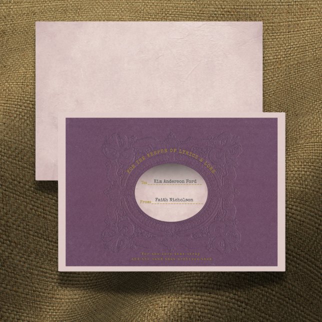 Lyric & Lore Graduation Gift Enclosure Insert Card (Criador carregado)