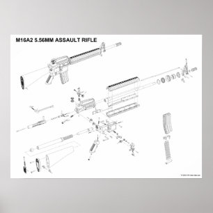 M16A2 - Poster de 5,56 mm para espingardas
