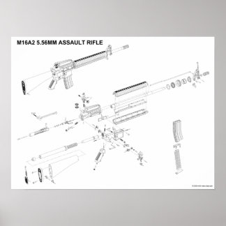 M16A2 - Poster de 5,56 mm para espingardas