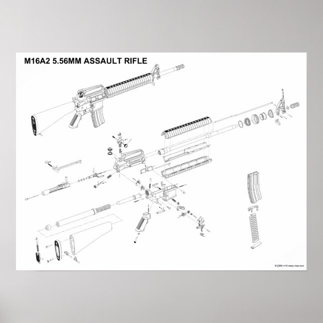 M16A2 - Poster de 5,56 mm para espingardas (Frente)