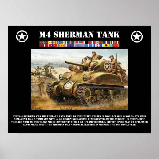 M-4 Sherman Tank Poster (Frente)