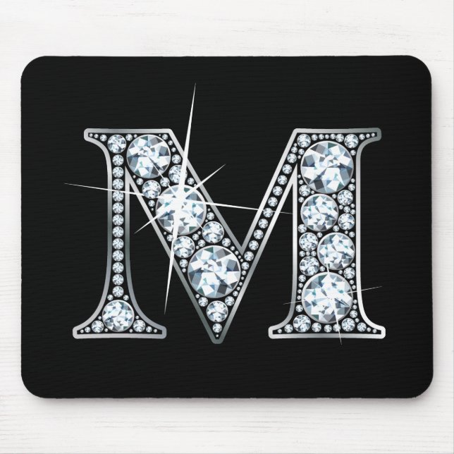 "M" Diamond Bling Mousepad (Frente)