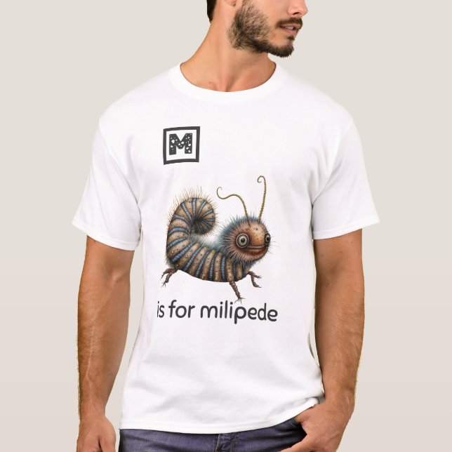 M é para Camiseta de Tumulto Milipede (Frente)