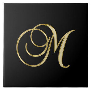 M Monograma Dourado Script