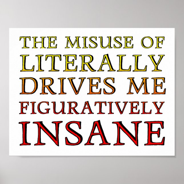 Má utilização do Poster literalmente engraçado (Frente)