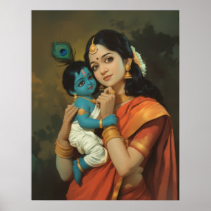 Maa Yashoda e Little Krishna Poster