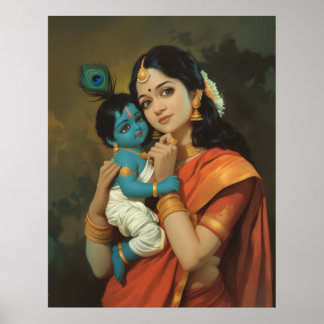 Maa Yashoda e Little Krishna Poster