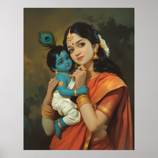 Maa Yashoda e Little Krishna Poster (Frente)