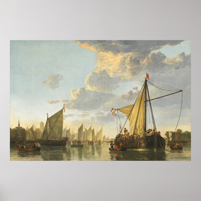 Maas em Dordrecht - Aelbert Cuyp Fine Art Poster (Frente)