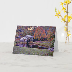 Mabry Mill no Cartão de Saudação de Queda