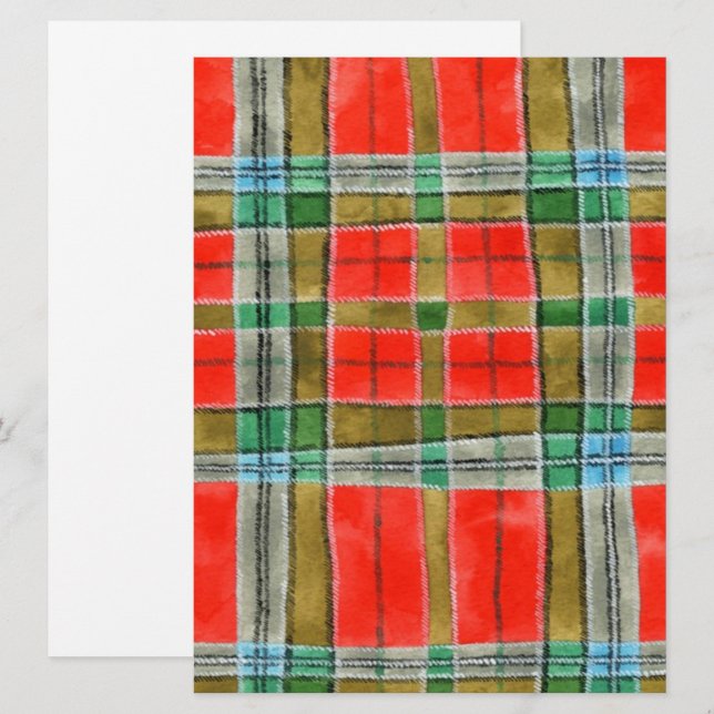 MAC BAIN TARTAN 6.5x8.75 Cartão Plano / Vertical (Frente/Verso)