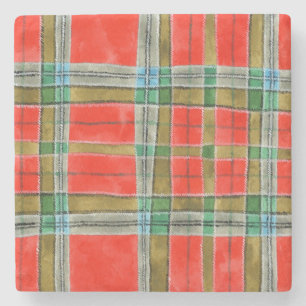 MAC BAIN TARTAN Pedra de Mármore Porta-copos