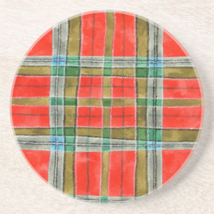 MAC BAIN TARTAN Round Porta copos Sandstone