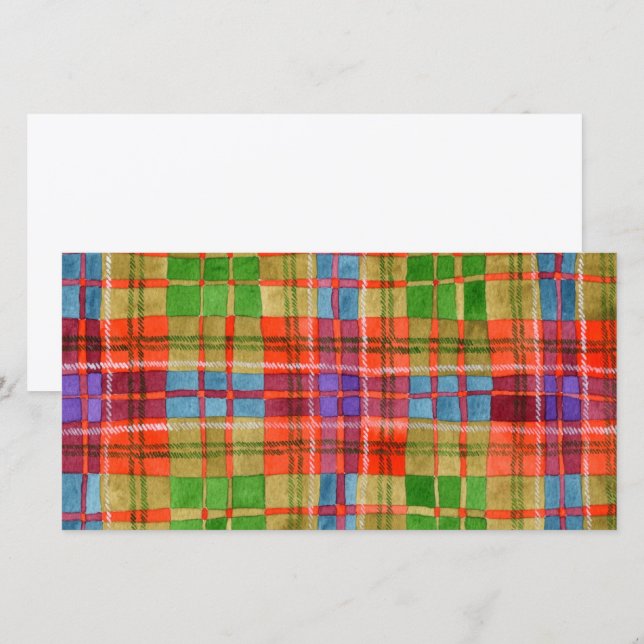 MAC RAE TARTAN 8x4 Cartão Plano / Horizontal (Frente/Verso)