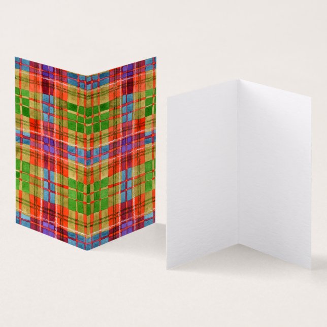 MAC RAE TARTAN Cartão Dobrado 3.5x2 (Interior e exterior)