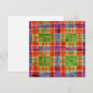 MAC RAE TARTAN Cartão Plano Quadrado de 5,25"