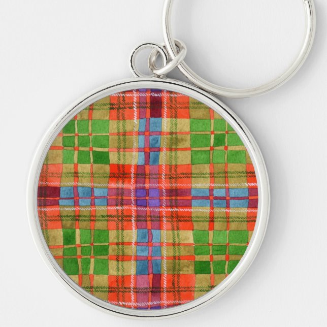 MAC RAE TARTAN Premium Round Chaveiro (Frente)