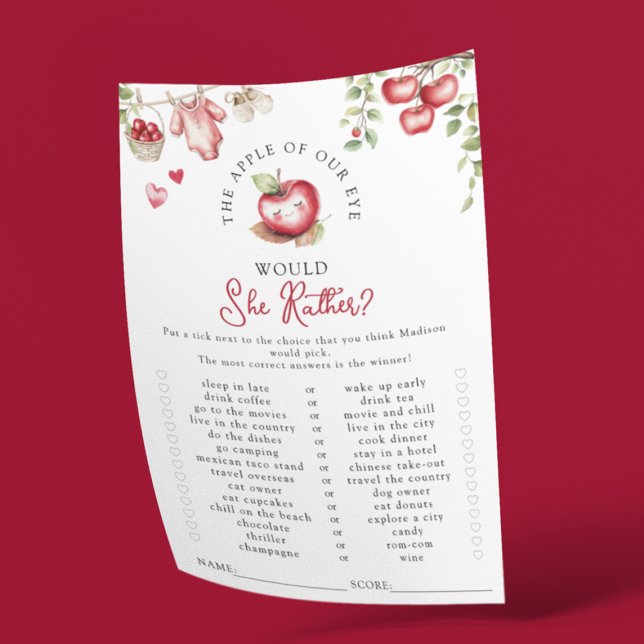 Maçã Dos Nossos Olhos Jogo De Chá De Bebê 'Ela Pre (Criador carregado)