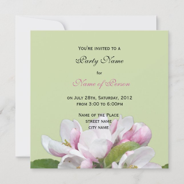 maçã flores de todos os convites de festas (Frente)