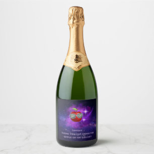 Maçã na galáxia agradecida Rótulo de Vinho Espuman
