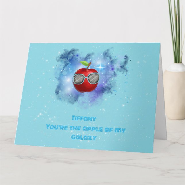 Maçã no Cartões de agradecimentos galáxico agradec (Frente)