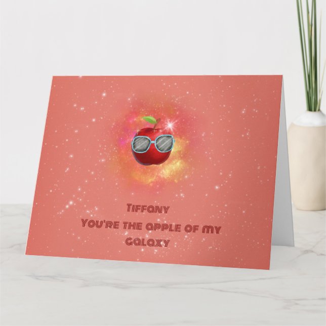 Maçã no Cartões de agradecimentos galáxico agradec (Frente)