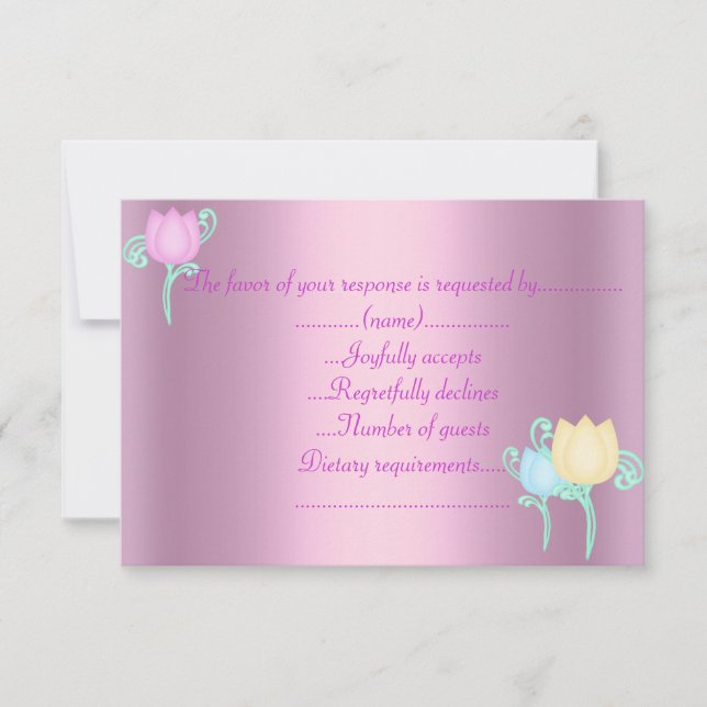 Maçã rosa doce de dezesseis festas rsvp (Frente)