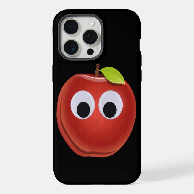 Maca Vermelha Divertida com Olhos Googly  (Verso)