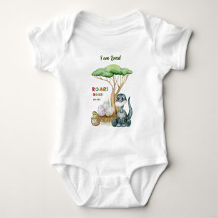 Macacão de Bebê Dinossauro Personalize Camiseta