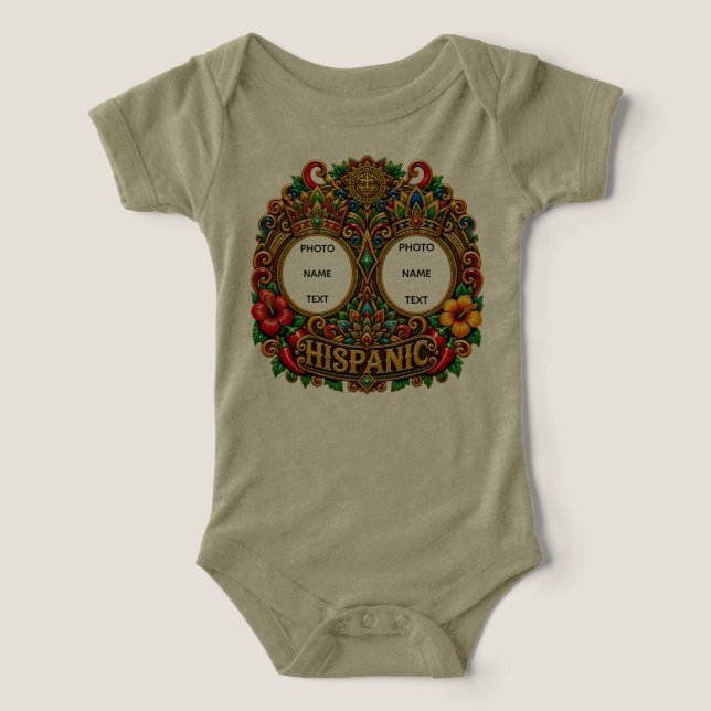 Macacão Tri-blend Infantil, Azul, 3 a 6 Meses (Design frontal)