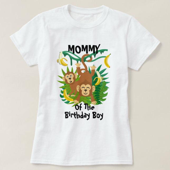 Macaco Aniversário Mamãe Camisa Macaco (Frente do Design)