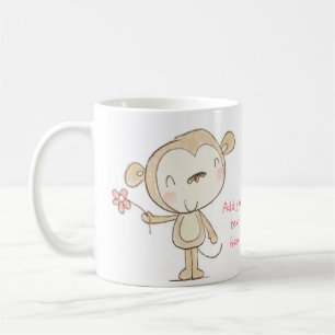 Macaco bonito do ♥ da CANECA do ♥ com ilustração