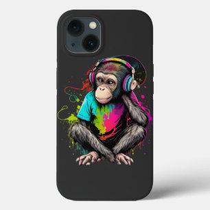 Macaco Bonito Ouvindo Música, Macaco Com Música Ob