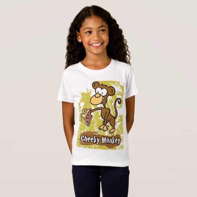 Macaco Cheeky na Camiseta Selvagem (Frente Completa)