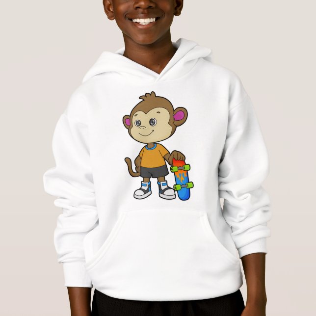 Macaco como skater com skate (Frente)