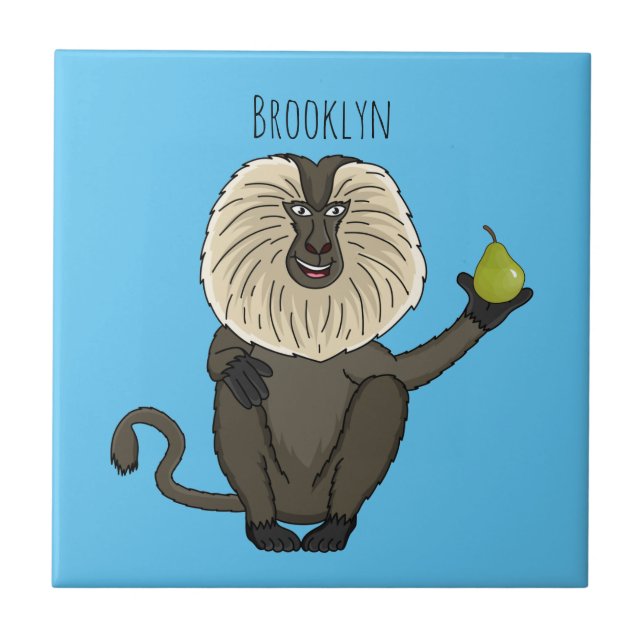 Macaco de cauda de leão engraçado desenho animado (Frente)