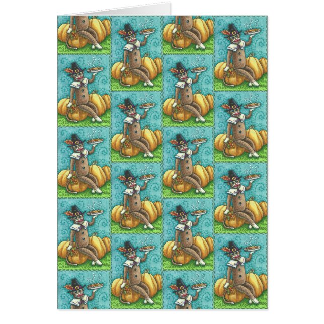 MACACO DE SOQUETE AGRADECENDO AO Vazio DE CARTÃO D (Frente)