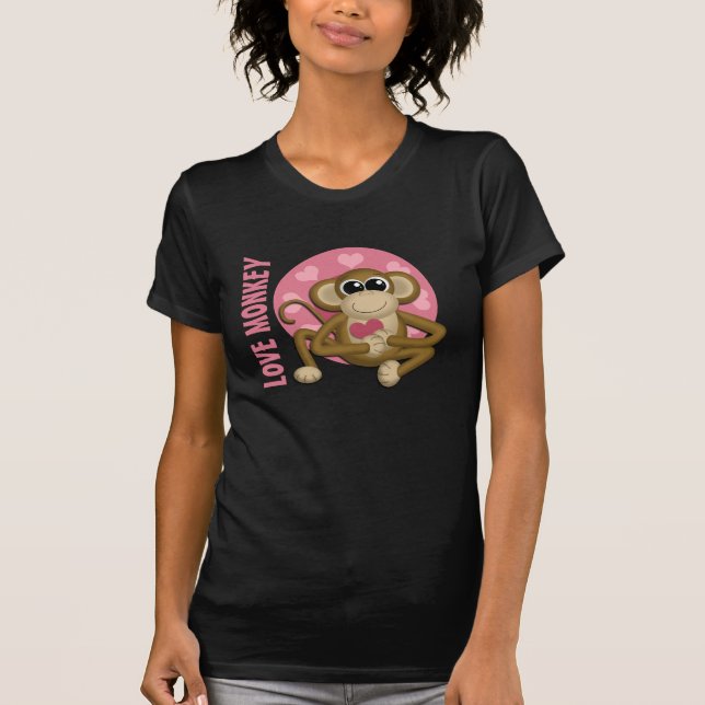 Macaco do Amor - Macaco Bonito com Camiseta de Cor (Frente)